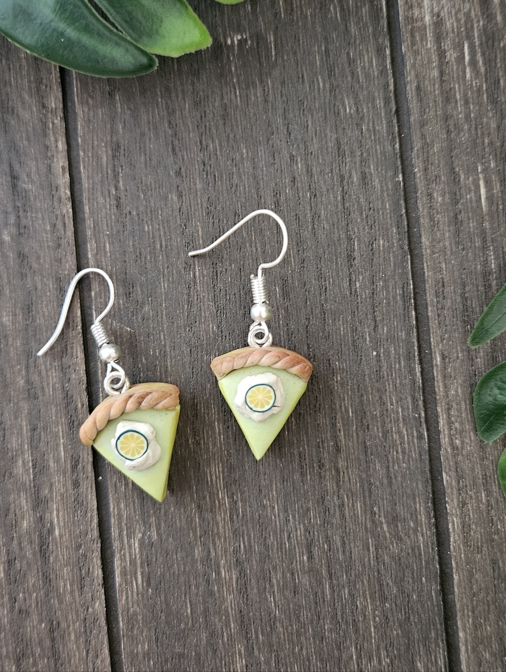 Handmade Key Lime Pie Clay Earrings, Realistic Polymer Clay, Foodie Gift